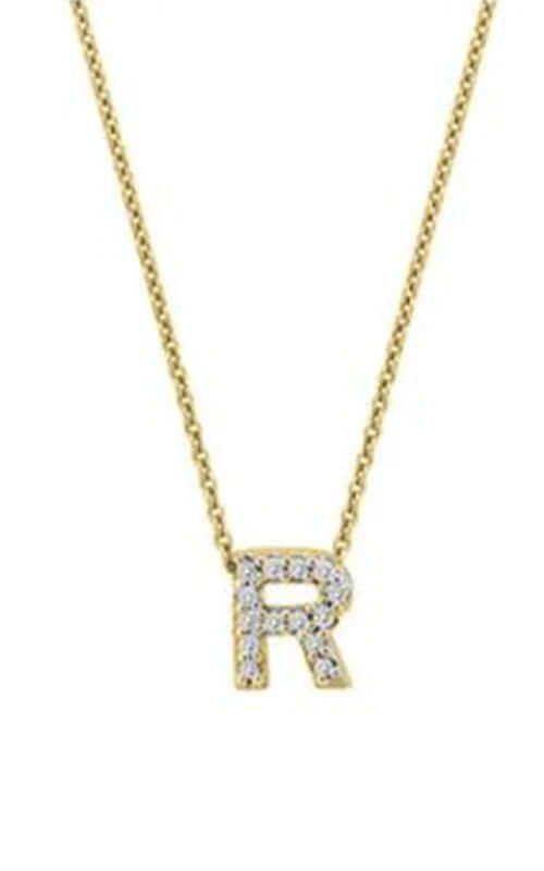 Roberto Coin Love Letter R Pendant Yellow Gold and Diamonds 001634AYCHXR