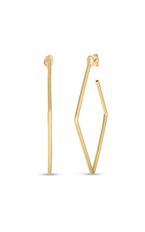 Roberto Coin Square Hoop Gold Earrings 111441AYER00