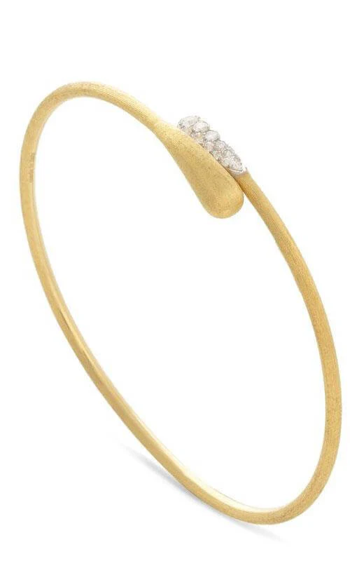Marco Bicego Lucia Collection - 18K Yellow Gold and Diamond Hugging Cuff with carat weight of .15 (SB110)