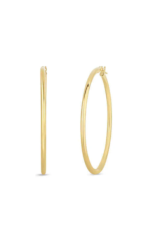 Roberto Coin Hoop Gold Earrings 556023AYER00