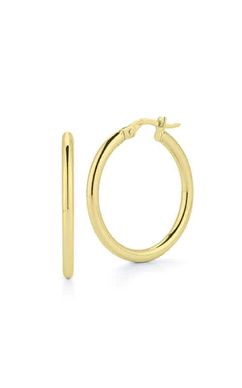 Roberto Coin Hoop Gold Earrings 556025AYER00