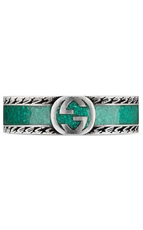 GUCCI Interlocking G Silver & Enamel Ring YBC645573001 - Image 2