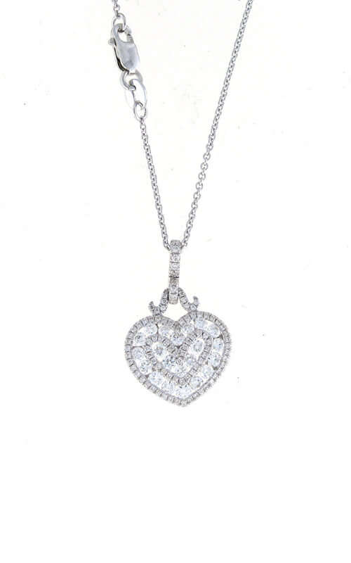 Roberto Coin White Gold Diamond Heart Pendant Necklace 519129AWCHX0