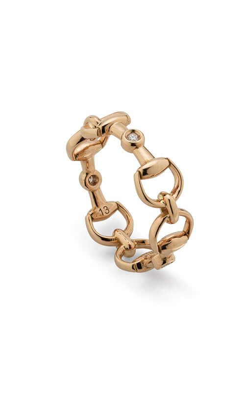 GUCCI 18K Horsebit Ring with Diamonds YBC837587001