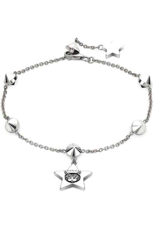 Gucci Blind For Love Star Aureco Black Silver and Black Spinal Bracelet YBA502168001017