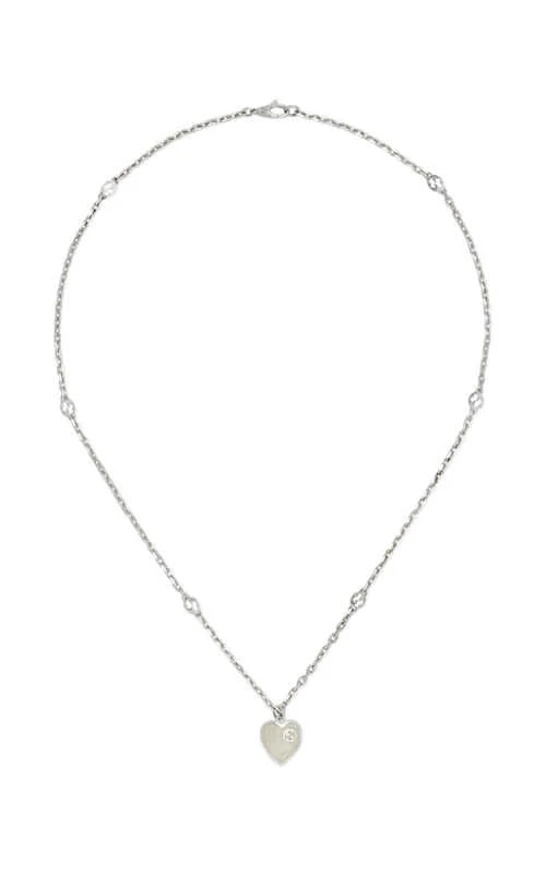 GUCCI Heart Silver Necklace YBB64554500300U