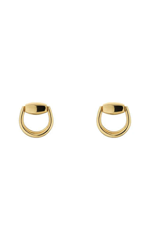 Gucci Horsebit Stud Earrings Yellow Gold YBD80009800100U