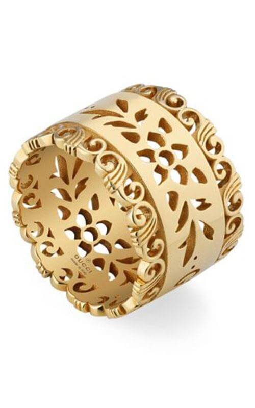 GUCCI Icon Blooms 18k Yellow Gold Ring YBC554647001016
