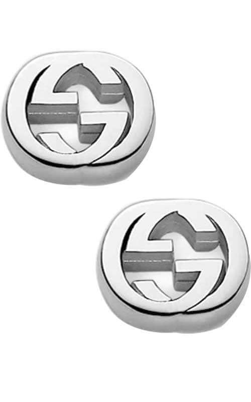 Gucci Interlocking-G Stud Sterling Silver Earrings (YBD35628900100U)