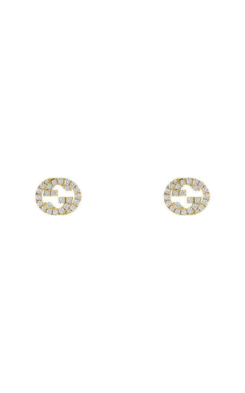GUCCI Interlocking G studs in YG with diamonds YBD72940800200U