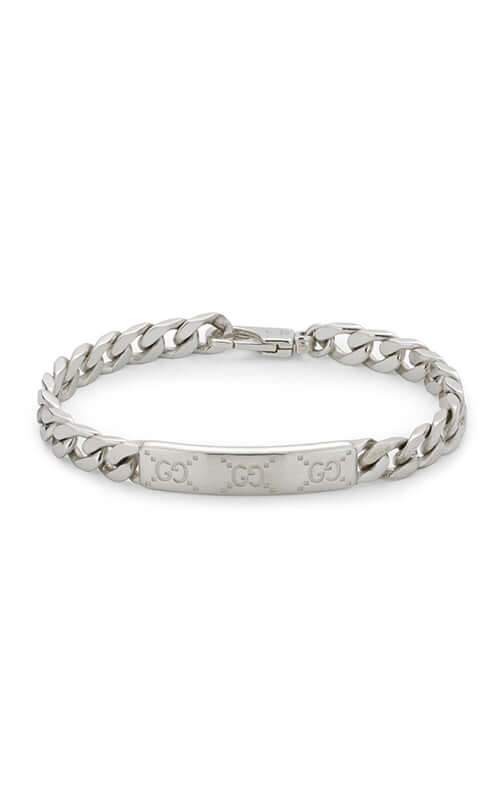 Gucci Signature Silver Bracelet with GG Tag YBA814851001