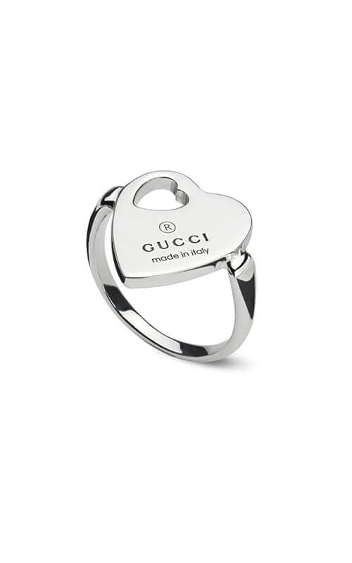 GUCCI Trademark Heart Sterling Silver Ring YBC796357001 - Image 2