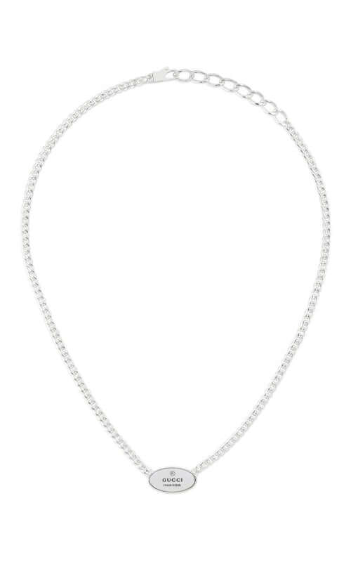 GUCCI Trademark Necklace with Oval Tag Sterling Silver YBB79714200100U