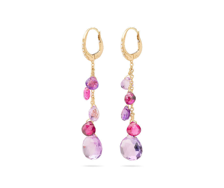 Marco Bicego Paradise Earrings Mixed Gemstone and Diamonds OB1743-MB-MIX331-Y