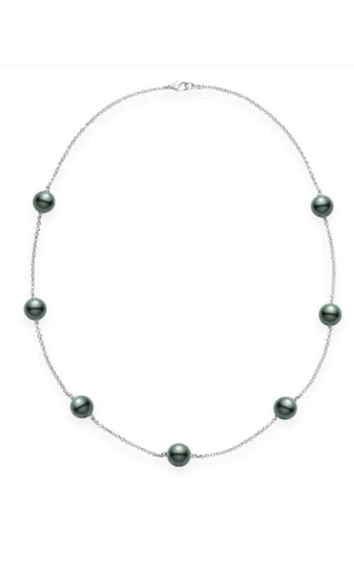 Mikimoto Black South Sea Pearl Station Necklace MPA10373BXXWL018