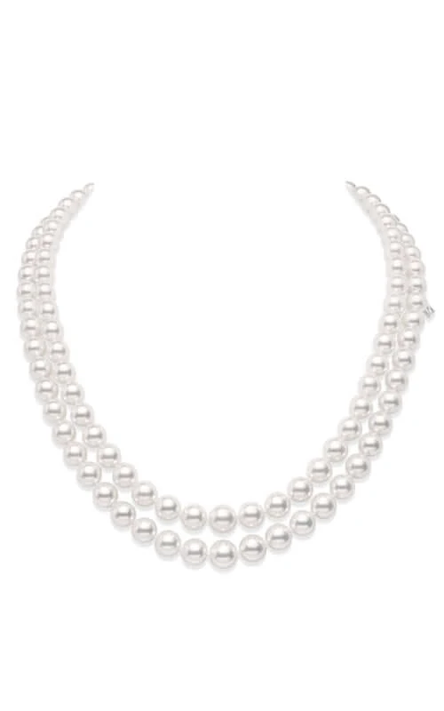 Mikimoto Double Strand Necklace Akoya Pearl White 9.0x7mm G90118DV1W