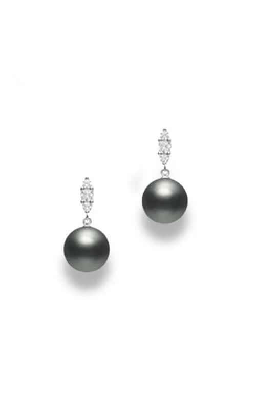 Mikimoto Morning Dew Black South Sea Cultured Pearl Earrings MEA10328BDXW