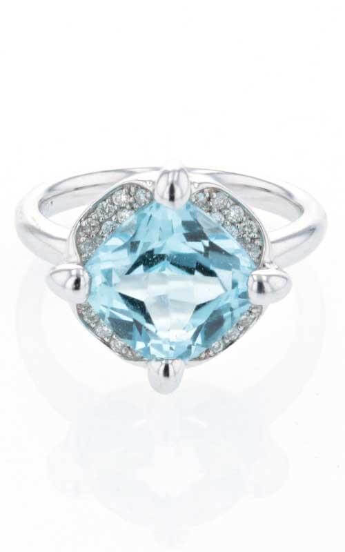 Mimi Cocktail White Gold, Blue Topaz and Diamonds Ring (A562B025B)