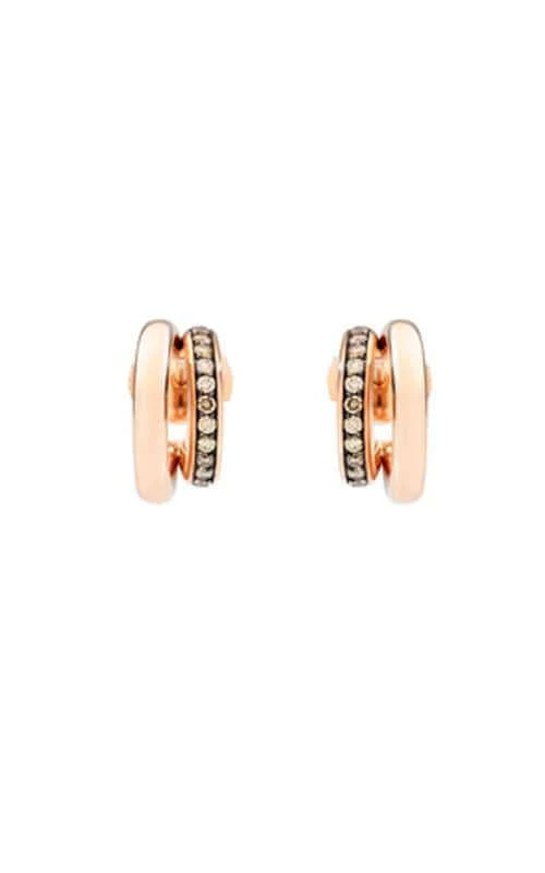 Pomellato Iconica Gold and Brown Diamonds Earrings (POB8111O7000DBR00)