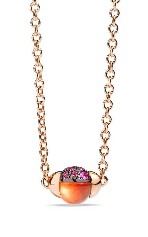 Pomellato M’ama Non M’ama Necklace Hessonite Garnet, Pink Sapphires and Rose Gold (F.B502TO7ZTGE)