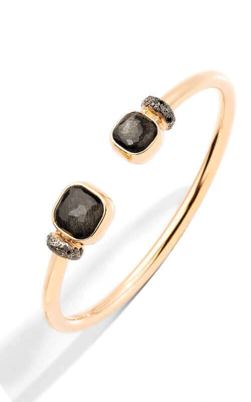 Pomellato Nudo Bracelet 18k Rose Gold Obsidian & Black Diamonds PBC1006O7BKRDBKOS