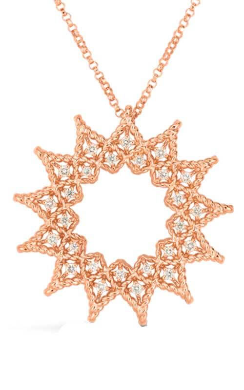 Roberto Coin Roman Barocco Rose Gold & Diamond Starburst Necklace (7772049AXCHX)