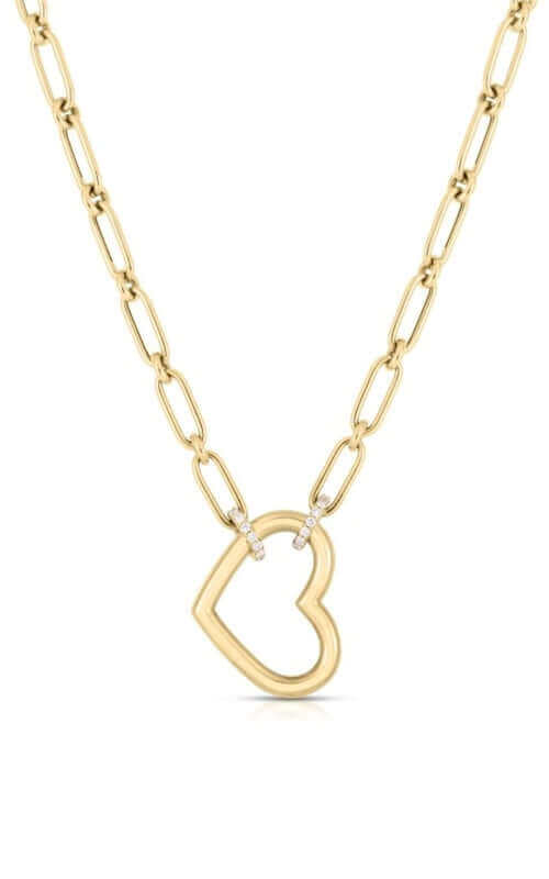 Roberto Coin Cialoma 18kt Yellow Gold and Diamonds Heart Necklace 7773506AYCHX