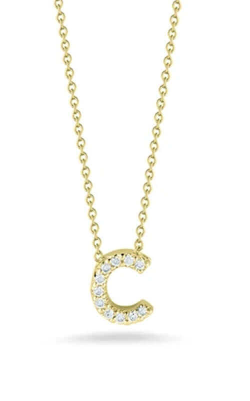 Roberto Coin Love Letter C Pendant Yellow Gold and Diamonds 001634AYCHXC