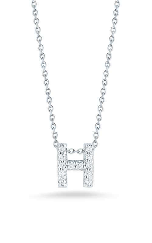 Roberto Coin Love Letter H White Gold and Diamonds Pendant (001634AWCHXH)