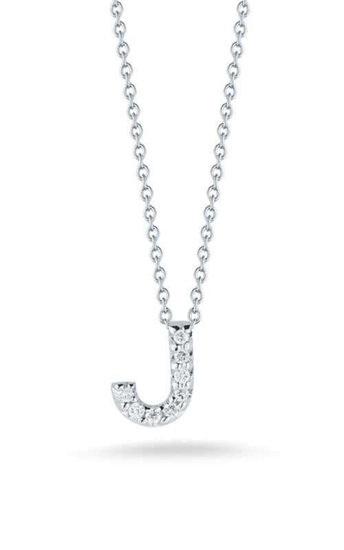 Roberto Coin Love Letter J White Gold and Diamonds Pendant (001634AWCHXJ)