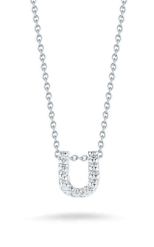 Roberto Coin Love Letter U White Gold and Diamonds Pendant (001634AWCHXU)