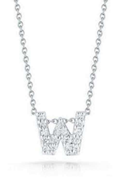 Roberto Coin Love Letter W Pendant White Gold and Diamonds (001634AWCHXW)