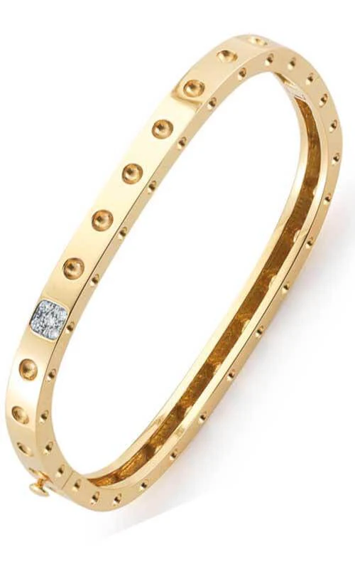 Roberto Coin Pois Mois Bangle Diamonds, Yellow and White Gold (888523AJBAXS)