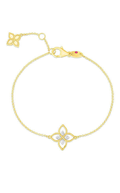 Roberto Coin Princess Flower 18k Yellow Gold Bracelet with Diamonds 7772717AJLBX