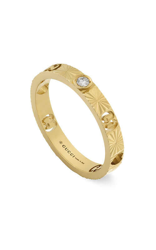 GUCCI Icon 18kt Diamond Heart Ring Yellow Gold YBC727892002 - Image 2