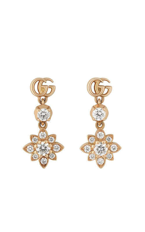 Gucci Flora Rose Gold & Diamond Earrings YBD70269100100U